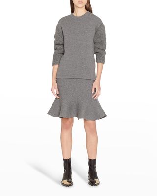 Wool Peplum Skirt