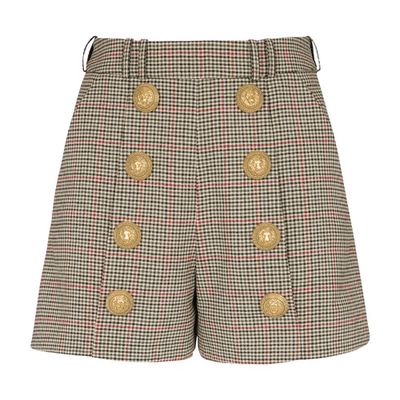 Wool shorts with buttons