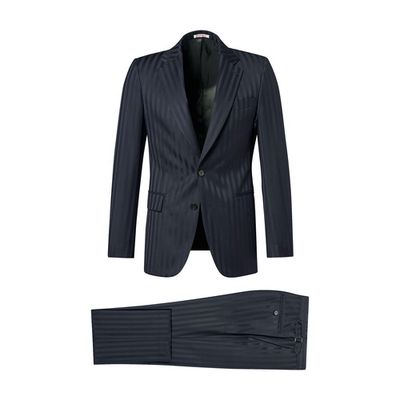 Wool suit with jacquard effect