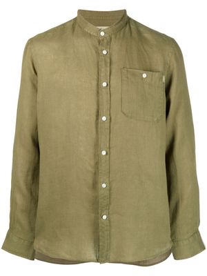 Woolrich band-collar linen shirt - Green