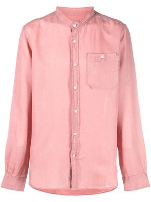 Woolrich band-collar linen shirt - Pink