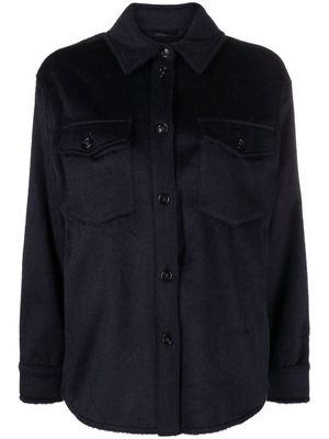 Woolrich brushed-effect button-down overshirt - Blue