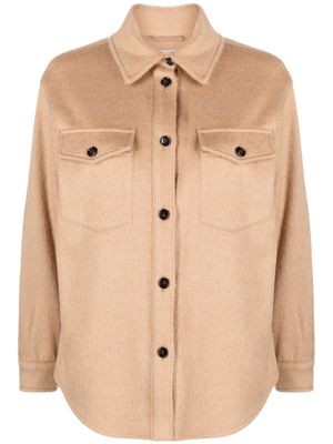 Woolrich brushed-effect button-up shirt jacket - Brown
