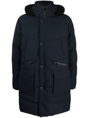 Woolrich button-fastening hooded down jacket - Blue