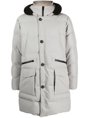 Woolrich button-fastening hooded down jacket - Neutrals