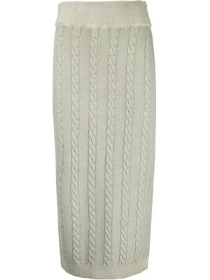 Woolrich cable-knit virgin-wool skirt - Green