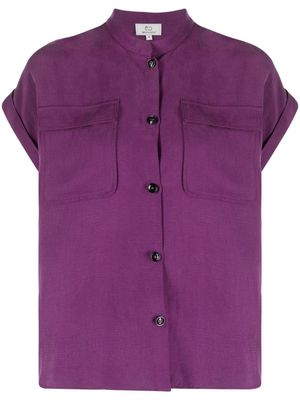 Woolrich cap sleeve button-up shirt - Purple
