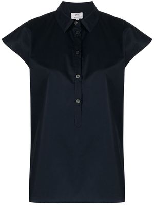 Woolrich cap-sleeves cotton shirt - Blue