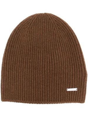 Woolrich cashmere ribbed beanie - Brown