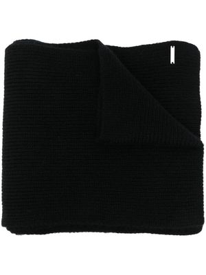 Woolrich cashmere ribbed scarf - Black