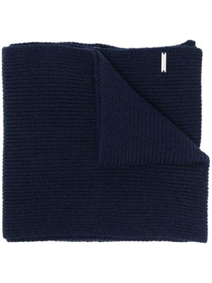 Woolrich cashmere ribbed scarf - Blue
