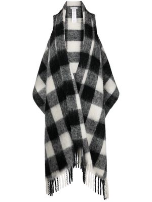 Woolrich check-pattern knitted scarf - Black
