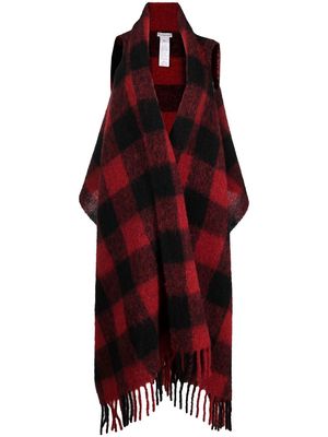 Woolrich check-pattern knitted scarf - Red