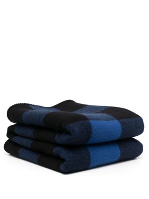 Woolrich check-pattern knitted wool throw - Blue