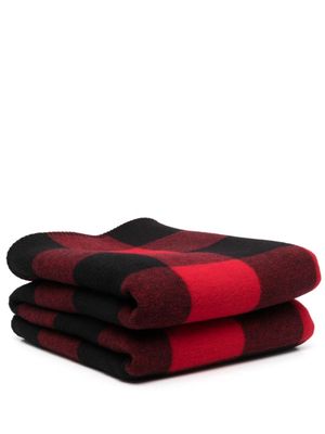 Woolrich check-pattern knitted wool throw - Red