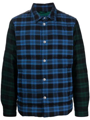 Woolrich check-print down shirt jacket - Blue
