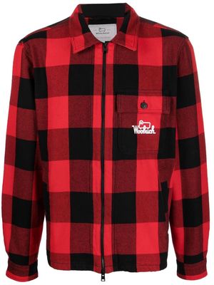 Woolrich check-print zipped shirt jacket - Red