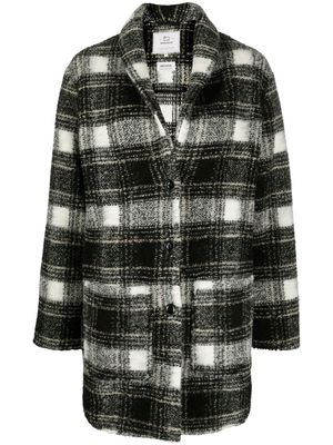 Woolrich checked button-fastening coat - Black