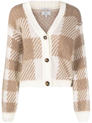 Woolrich checked intarsia-knit cardigan - Neutrals