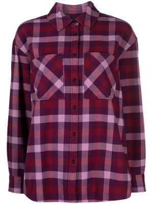 Woolrich checked long-sleeve flannel shirt - Purple