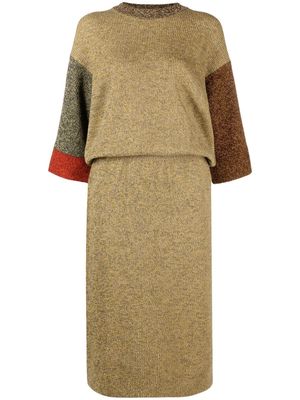 Woolrich colour-block midi dress - Yellow