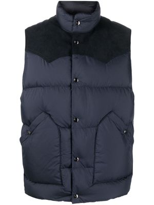 Woolrich contrasting-panel padded vest - Blue