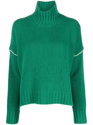 Woolrich contrasting-stitch knitted jumper - Green