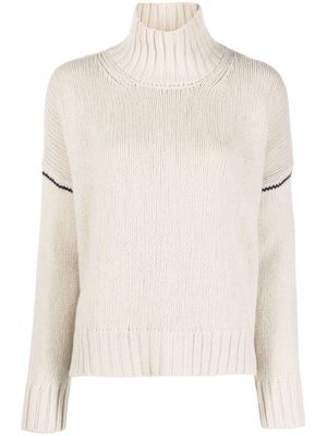 Woolrich contrasting-stitch knitted jumper - Neutrals
