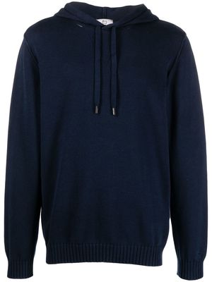 Woolrich drawstring knitted hoodie - Blue