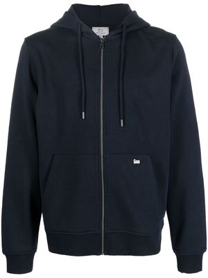 Woolrich drawstring zip-up hoodie - Blue