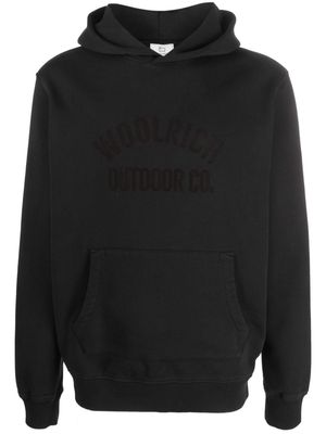 Woolrich embossed-logo cotton hoodie - Black