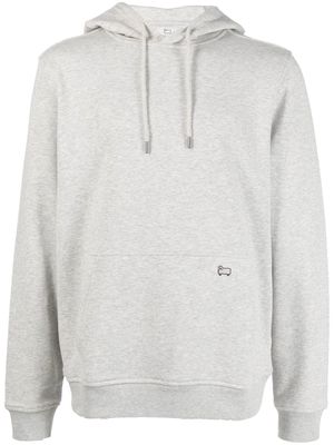 Woolrich embroidered-logo fleece hoodie - Grey