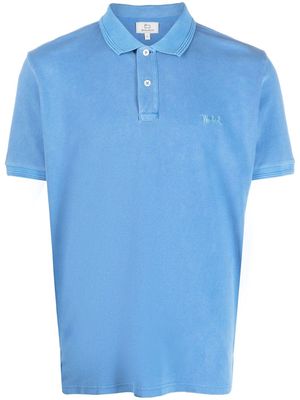 Woolrich embroidered-logo short-sleeved polo shirt - Blue