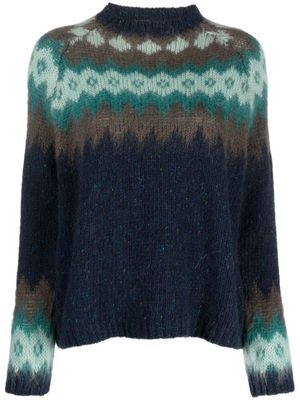 Woolrich fair isle-knit crew-neck jumper - Blue