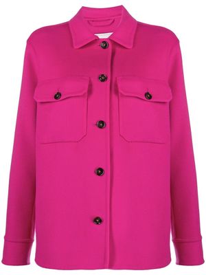 Woolrich flap-pocket wool shirt jacket - Pink