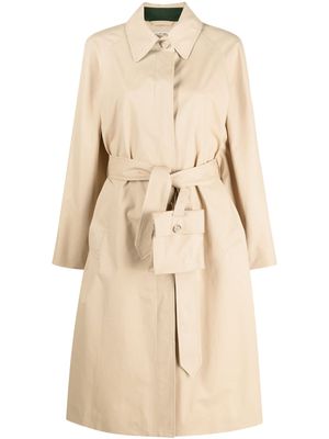 Woolrich flap-pouch belted trench coat - Neutrals