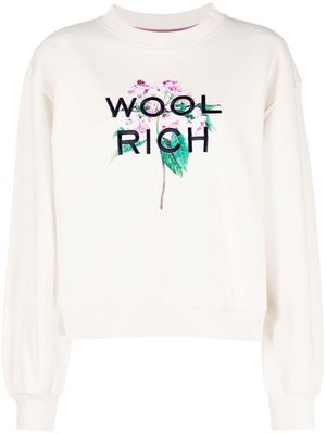 Woolrich floral logo-embroidered sweatshirt - Neutrals