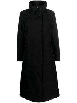 Woolrich funnel-neck single-breasted coat - Black