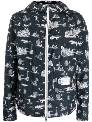 Woolrich graphic print ripstop windbreaker - Blue