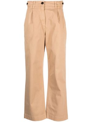 Woolrich high-waist cotton flared trousers - Neutrals