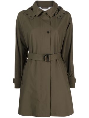 Woolrich hooded belted-waist trench coat - Green