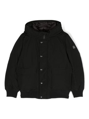 Woolrich Kids buttoned hooded bomber jacket - Black