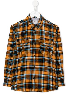 Woolrich Kids checked cotton shirt - Yellow