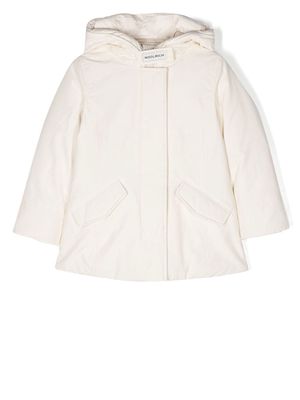 Woolrich Kids concealed-front hooded coat - Neutrals
