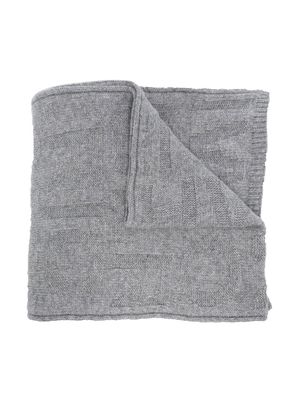 Woolrich Kids debossed monogram scarf - Grey