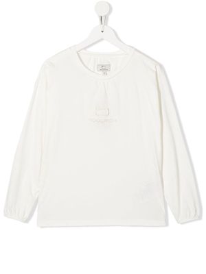 Woolrich Kids embroidered-logo organic-cotton T-shirt - White