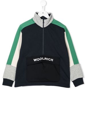 Woolrich Kids embroidered-logo sweatshirt - Blue