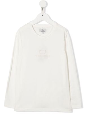 Woolrich Kids embroidered organic-cotton T-shirt - White