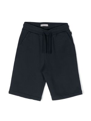 Woolrich Kids fleece-texture sweat shorts - Blue