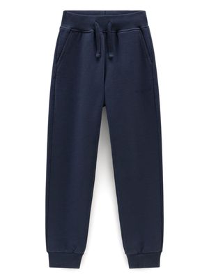 Woolrich Kids logo-embroidered cotton track pants - Blue